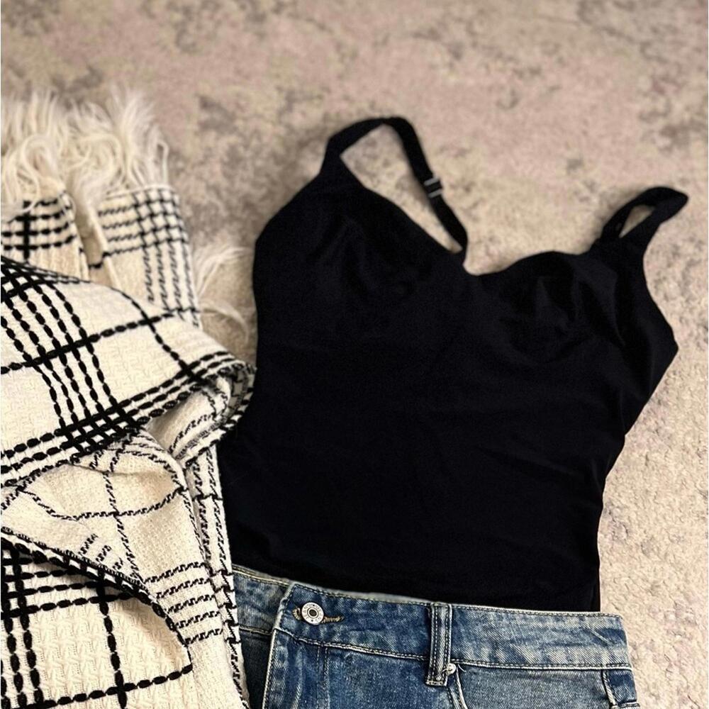 Black Wacoal Underwire Cup-Size Bodysuit, 34D